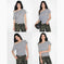 loose oblique shoulder top | short sleeve womens blouse | breathable cotton fabric | energy saving