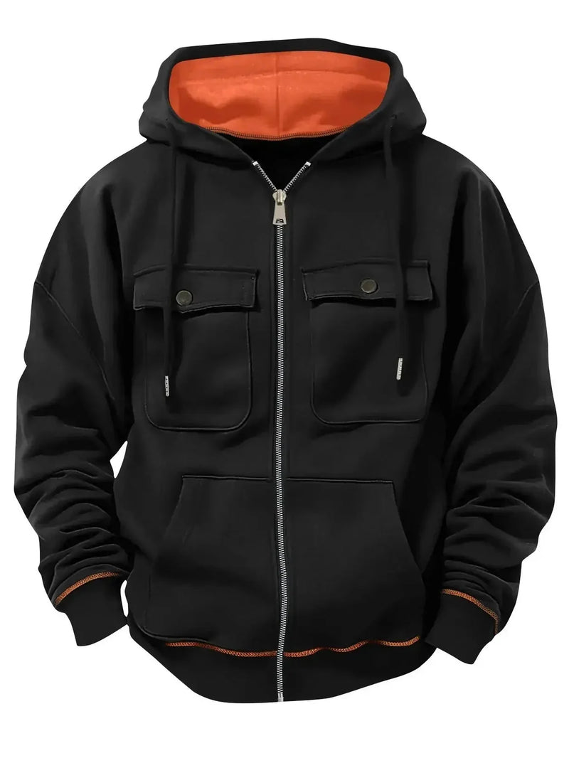 plus-size-mens-sweater | fleece-lined-hoodie | big-and-tall-zipper-top | energy saving
