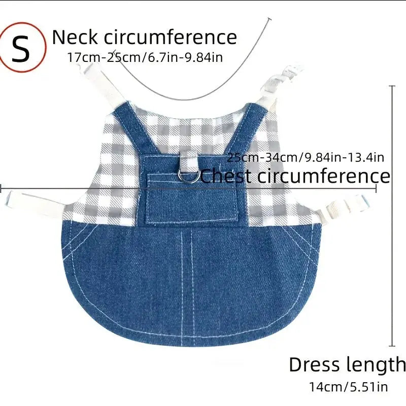 durable canvas rabbit harness | plaid denim pet leash | small animal traction rope | ultrasonic cleaning