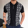 Flocked Jacquard Polo – Slim Fit Textured Shirt for Smart Casual