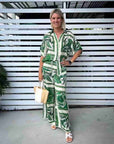 New Fashion Printed Pants Suit