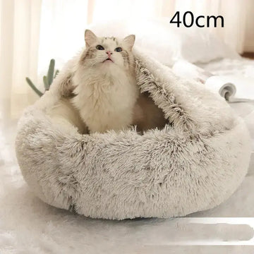 2 In 1 Dog And Cat Bed Pet Winter Bed Round Plush Warm Bed House Soft Long Plush Pets Bed Pet Products Meifu Market