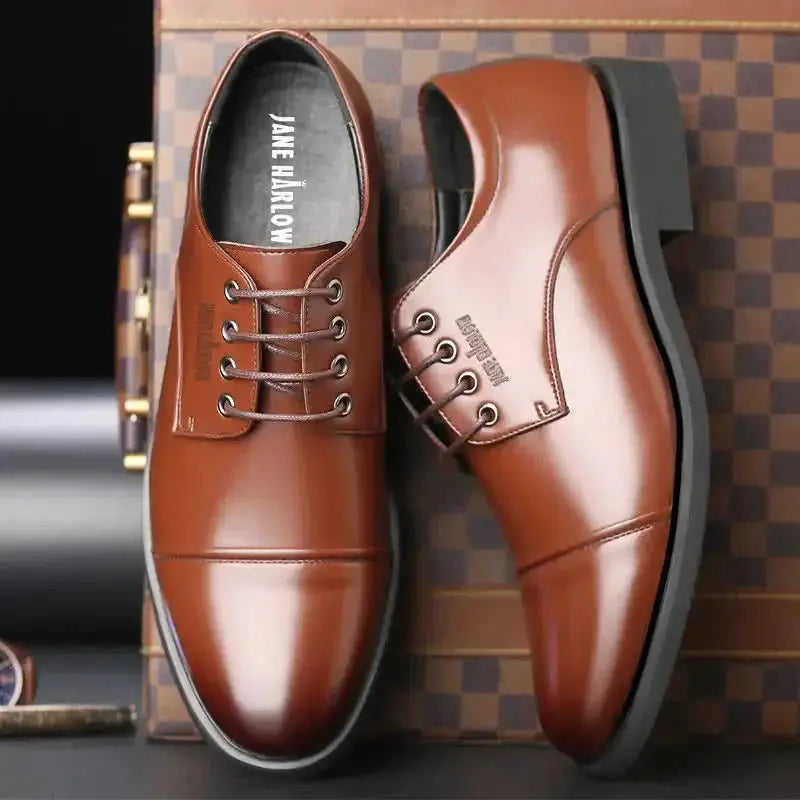 Men's Three-joint Height Increasing Insole Genuine Leather Shoes Meifu Market