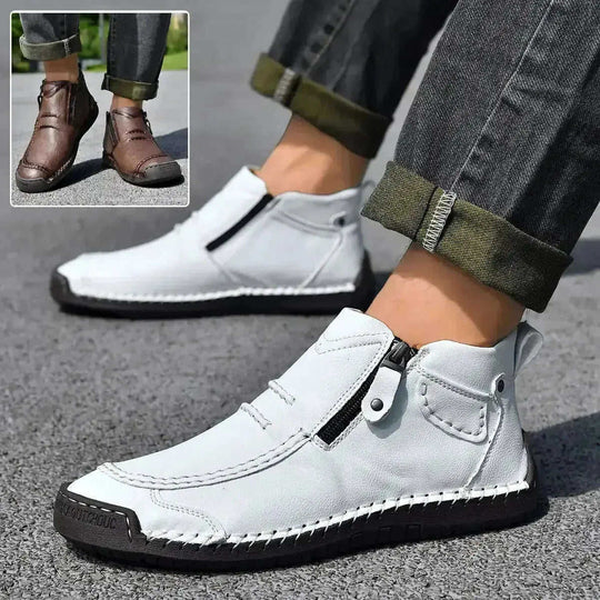 Men's Flats Ankle Boots Fashion Casual Side-zipper Boot Temperament Commuter Shoes Meifu Market