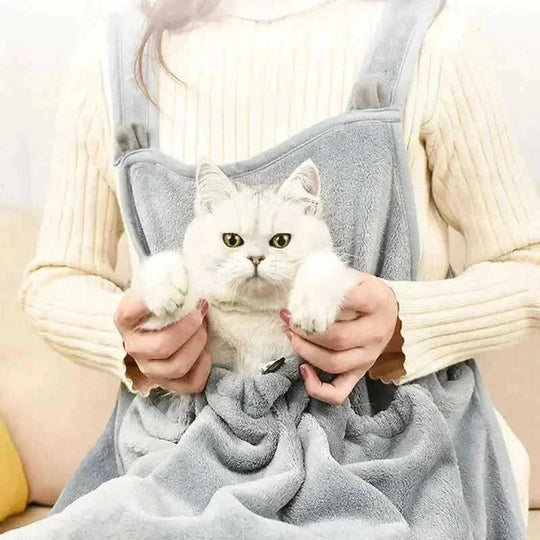 Cat Clothes Pets Apron Grey - lifestyle usage image