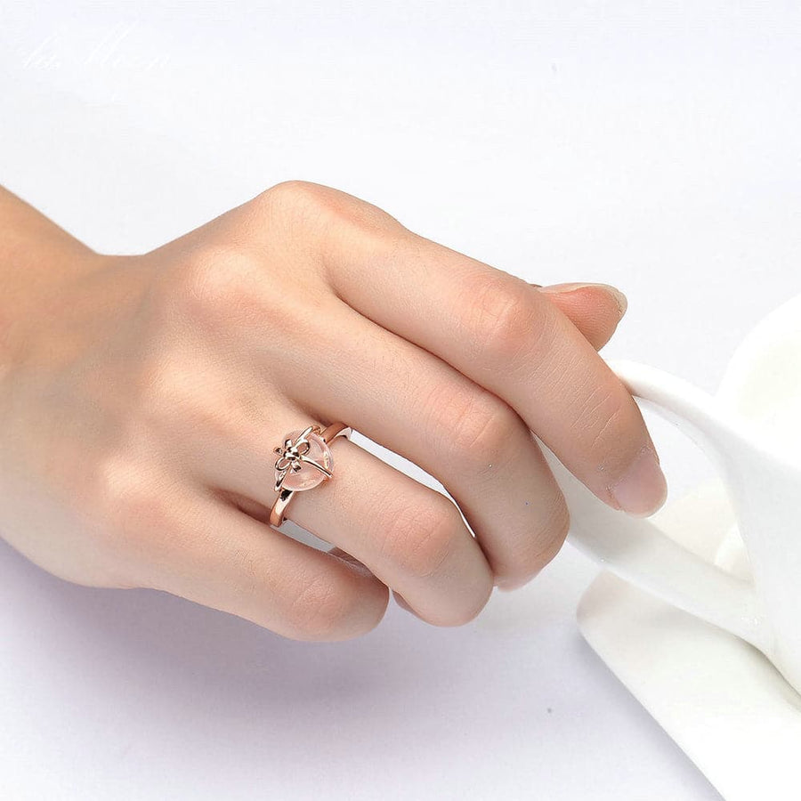 925 sterling silver lemon crystal love bow ring jewelry