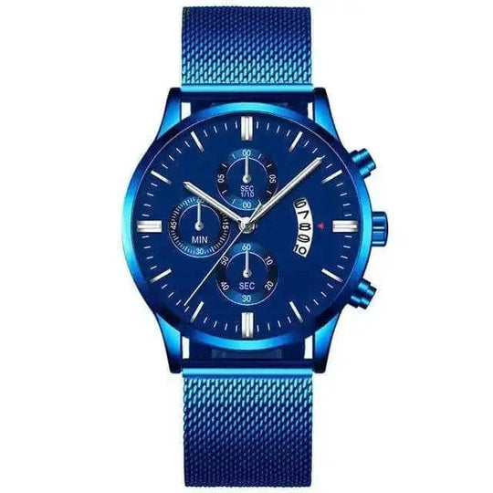 stainless-steel mesh band | 40mm case diameter | sapphire crystal glass | ultrasonic cleaning