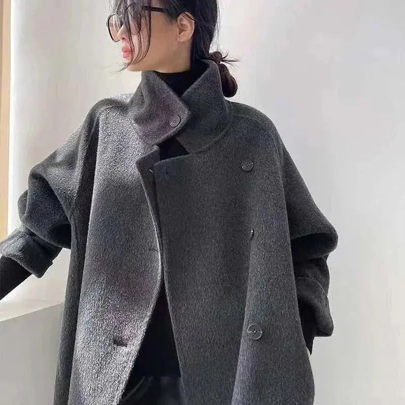 double-sided cashmere coat | long turtleneck cardigan | reversible cashmere coat | ultrasonic cleaning