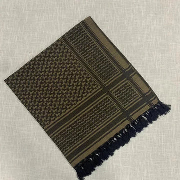 pure cotton tactical scarf | khaki arabic shemagh | lightweight cotton neck gaiter | energy saving