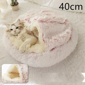 2 In 1 Dog And Cat Bed Pet Winter Bed Round Plush Warm Bed House Soft Long Plush Pets Bed Pet Products Meifu Market