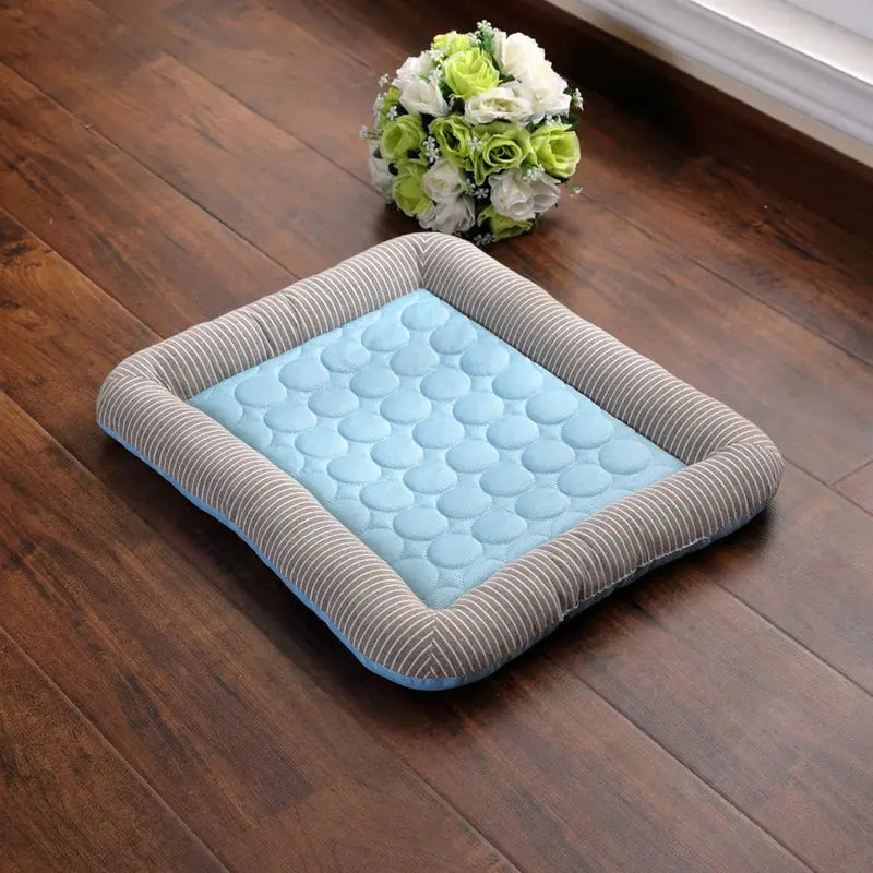 Pet Cooling Pad Bed For Dogs Cats Puppy Kitten Cool Mat Pet Blanket Ice Silk Material Soft For Summer Sleeping Blue Breathable Meifu Market