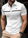 Men's Slim-Fit Printed Lapel Short-Sleeve Polo Shirt S - scale comparison view