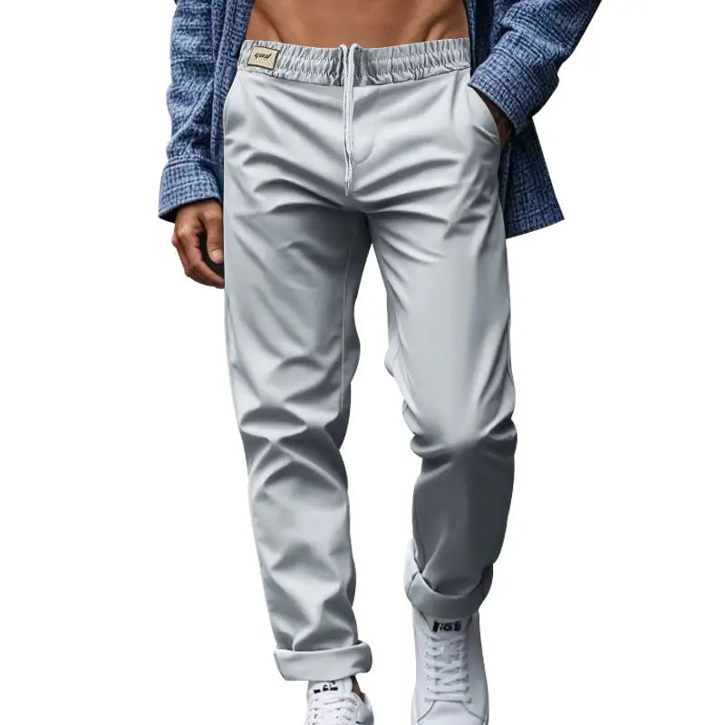 Men's Trousers With Pockets Casual Loose Comfortable Quick-drying Waist-tied Pants Meifu Market