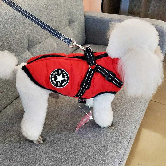 Waterproof Dog Clothes Winter Dog Coat With Harness Warm Pet Clothing Big Dog Jacket Chihuahua Labrador Coat Costume Meifu Market