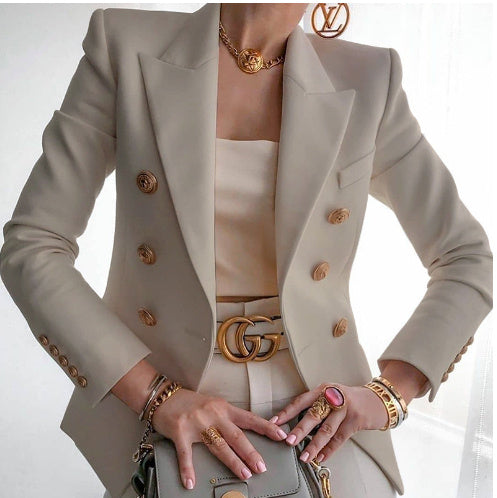 Women's New Solid Color Fashion Casual Suit Short Jacket Meifu Market
