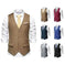 New Men's Solid Color Suit V-neck Single Breasted Chain Vest Navy Blue - packaging and presentation