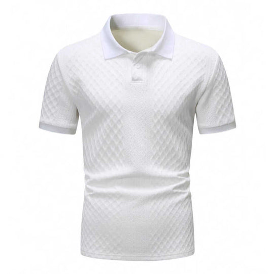 Jacquard Polo Tee — Men's Regular Fit Everyday Knit Shirt