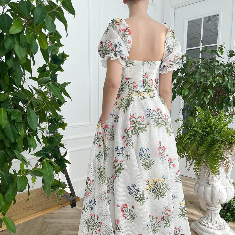 Women's Fitted Waist Backless Embroidered Skirt Two-piece Set Meifu Market