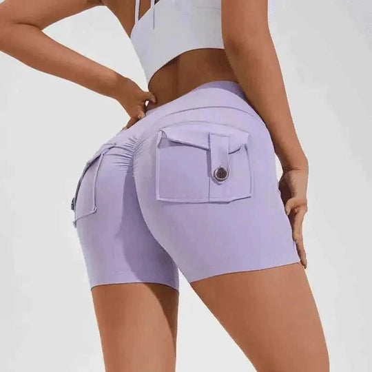 high-waisted compression shorts | quick-dry nylon fabric | 4-way stretch material | energy saving