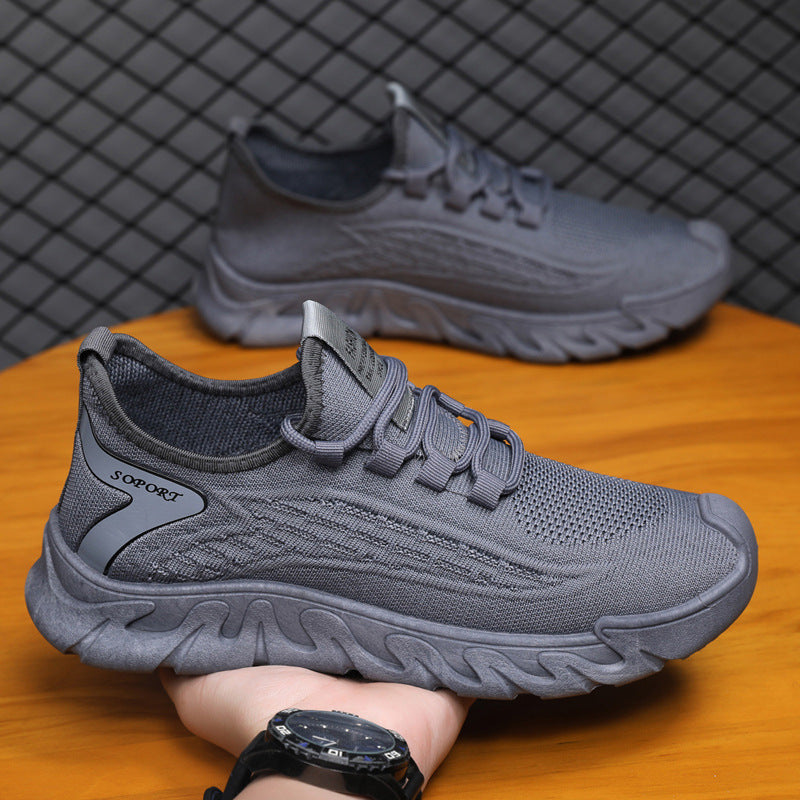 Spring New Breathable Thin Mesh Flyknit Casual Versatile Men's Sneakers Meifu Market