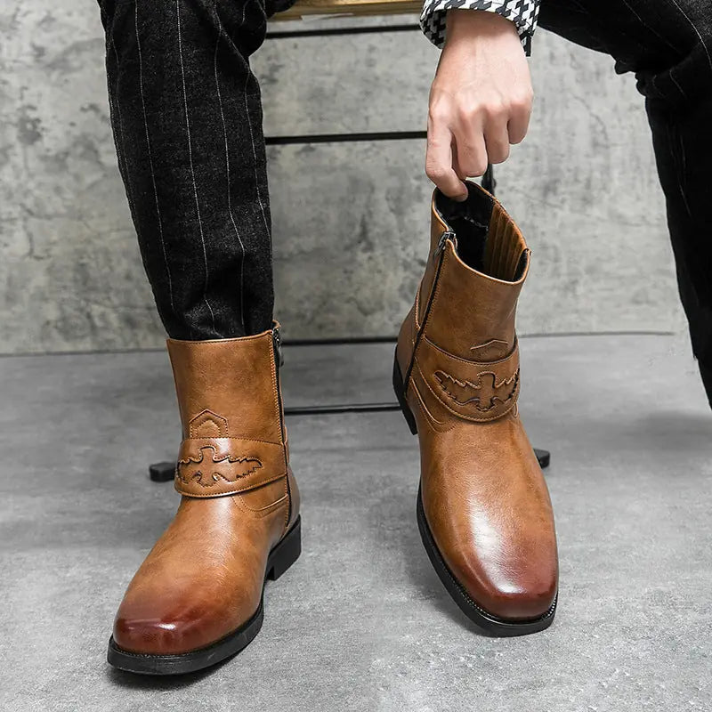 Large Size Western Style Men's Cowboy Boot Meifu Market