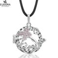 pink crystal locket necklace | 18mm pregnancy bola necklace | adjustable length maternity jewelry | energy saving