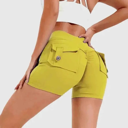 high-waisted compression shorts | quick-dry nylon fabric | 4-way stretch material | energy saving