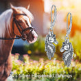 sterling silver leverback earrings | hypoallergenic dangle earrings | horse charm drop earrings | ultrasonic cleaning