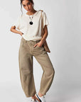 European And American Fashion Casual Women's Loose Wide-leg Pants Low Waist Washed Old 