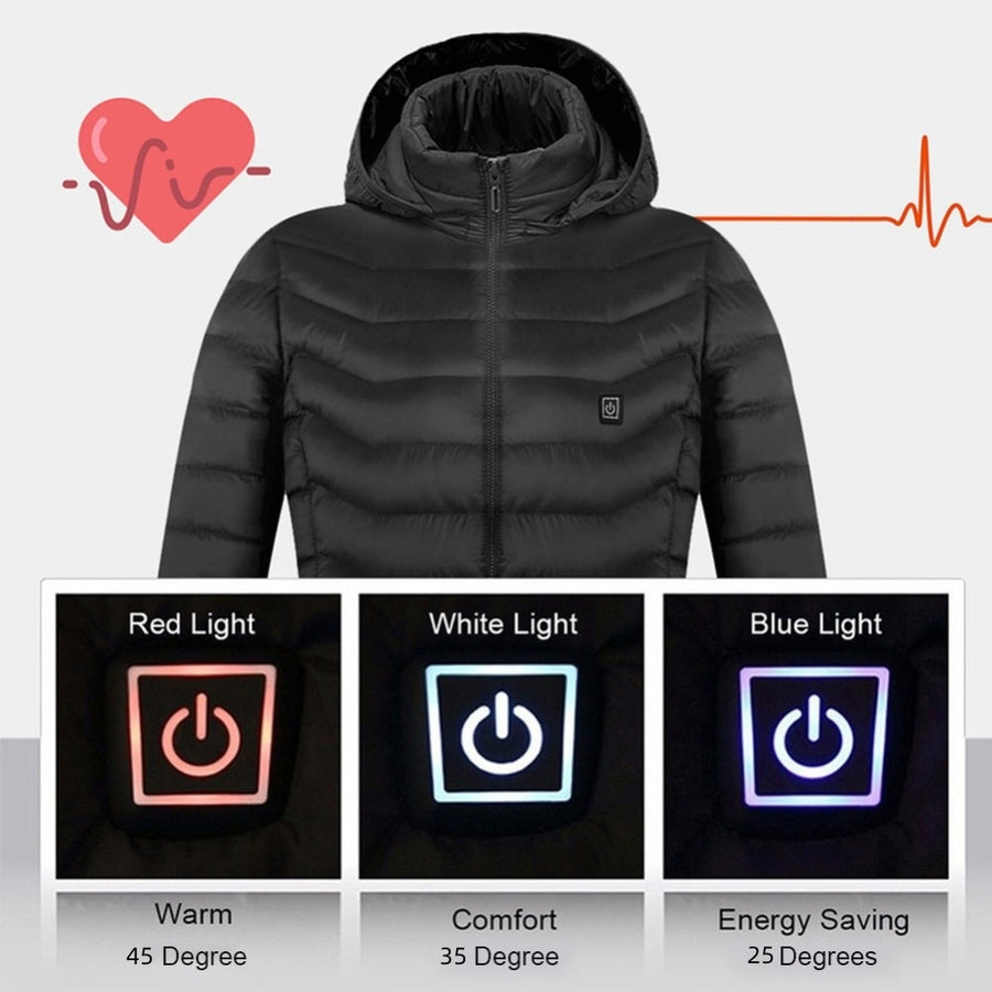 New Heated Jacket Coat USB Electric Jacket Cotton Coat Heater Thermal Clothing Heating Vest Men's Clothes Winter Meifu Market