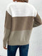 Pullover Knitted Sweater Fashion Round Neck Splicing Knitwear Loose Top Women's Clothing Meifu Market