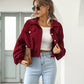 Women's Casual Lapel Corduroy Jacket Short Coat Meifu Market