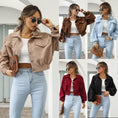 Women's Casual Lapel Corduroy Jacket Short Coat Meifu Market