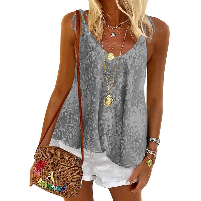 Digital printed floral vest sling 3XL - close-up detail shot