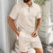 Matching Polo Set — Men's Jacquard Two-Piece Summer Outfit