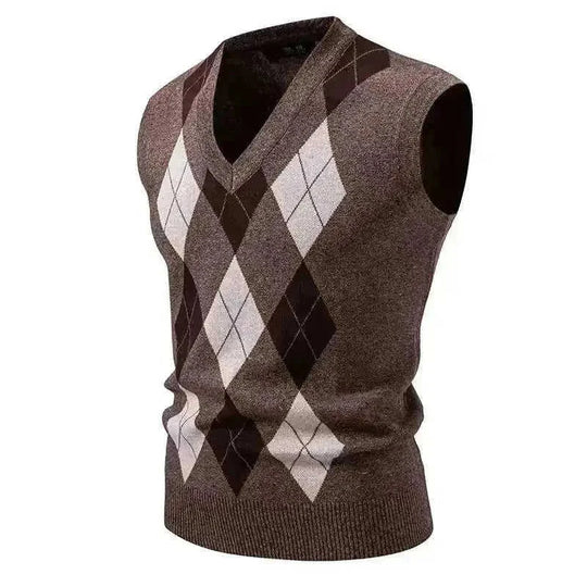 mens plaid pullover sweater | soft cotton blend fabric | long sleeve casual sweater | ultrasonic cleaning