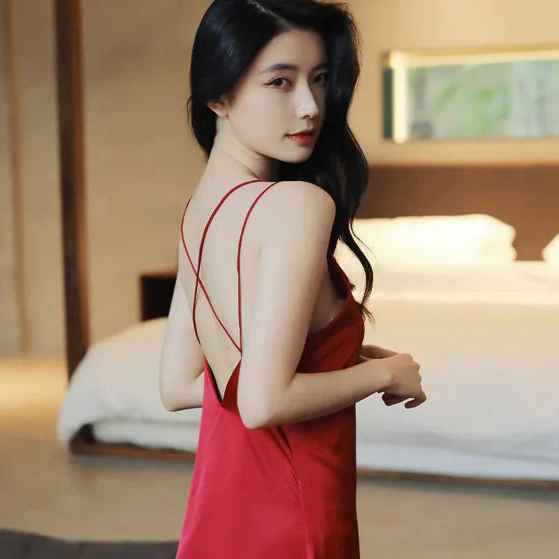 Suspenders Strapless Chest Pad Silk Pajamas Women Meifu Market