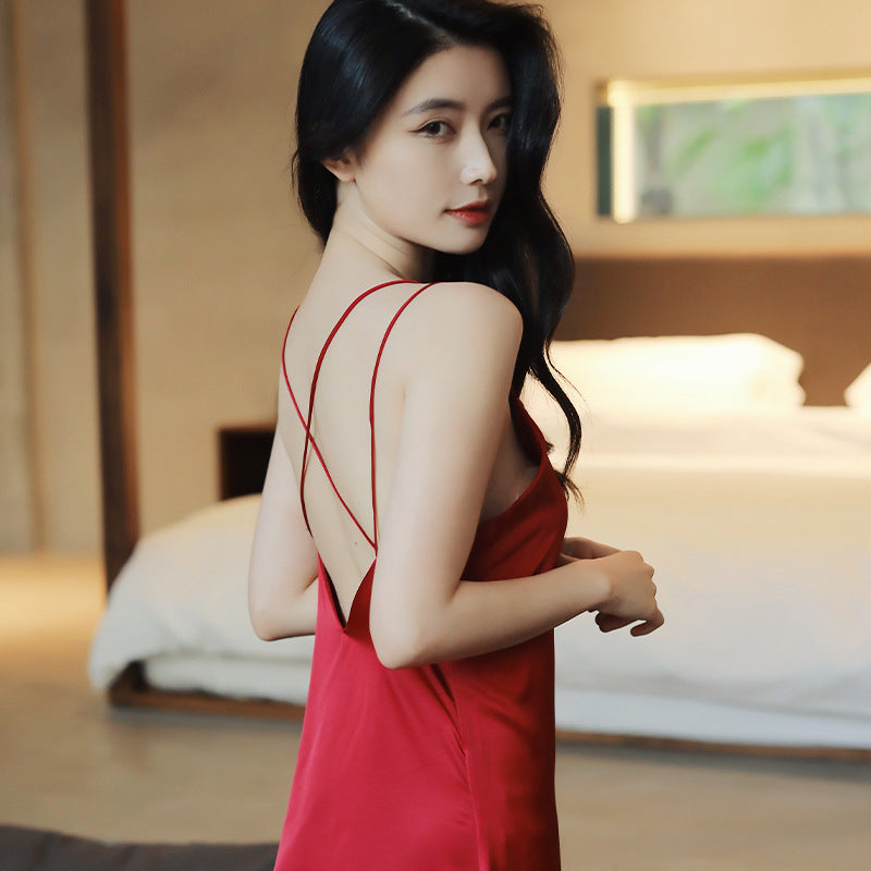 Suspenders Strapless Chest Pad Silk Pajamas Women Meifu Market