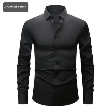 Fashion Personality Four-sided Stretch Shirt Men's Long Sleeve