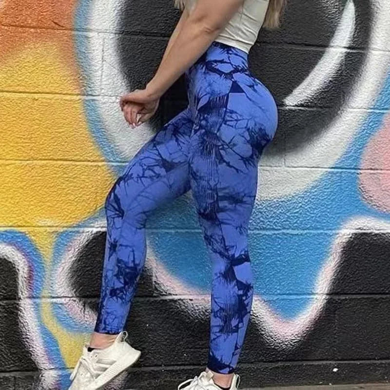 tie dye leggings for women | seamless yoga pants | high waist workout leggings | energy saving