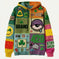 polyester-blend sweater | oversized fit pullover | long-sleeve printed top | energy saving
