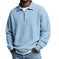 Mens Half-Zip Collared Polo Shirt Top Navy Blue - color variant display