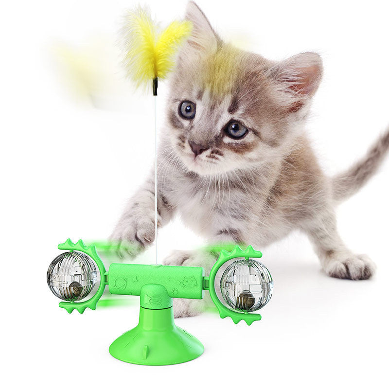 Cat Rotating Windmill Multi-Function Toys Itch Scratching Device Teeth Shining Toy Meifu Market