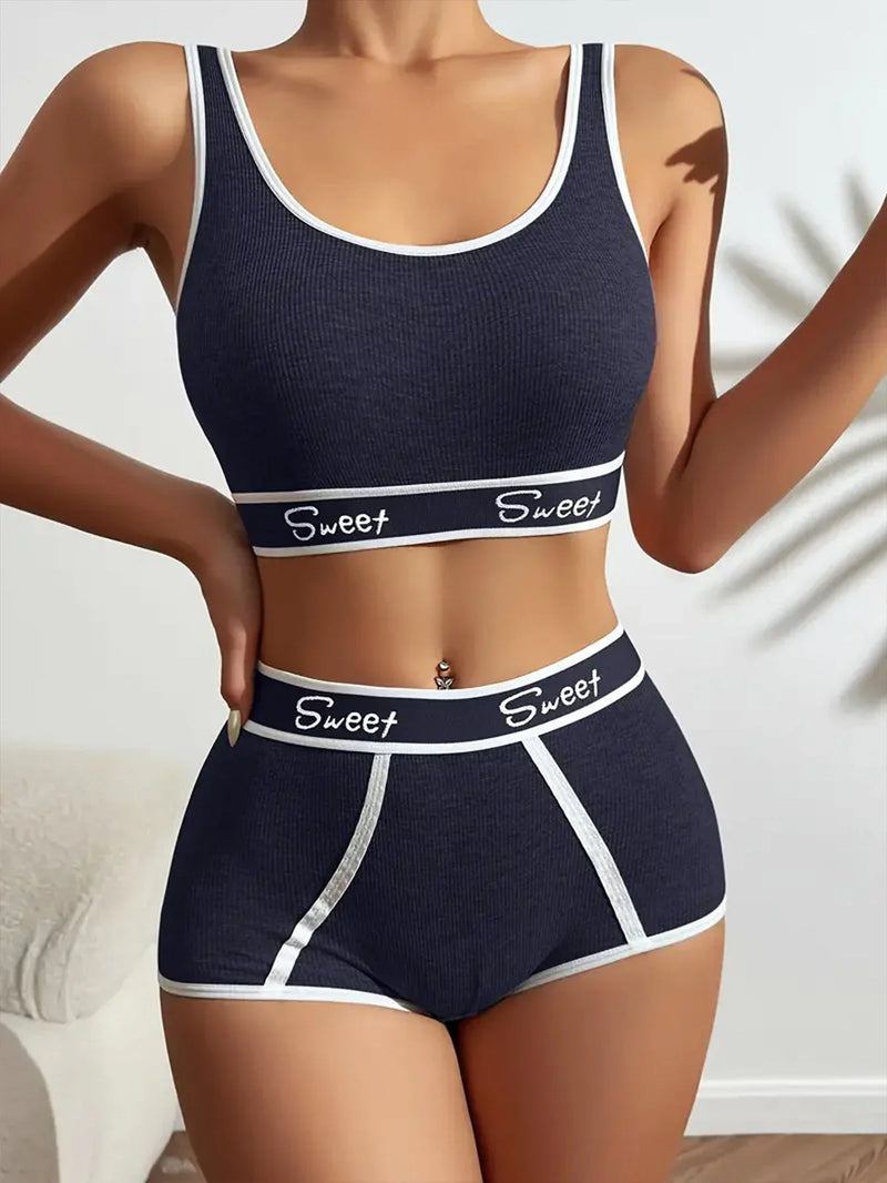 Workout Underwear Cotton Wide-brimmed Letters Sports Underwear Suit Meifu Market