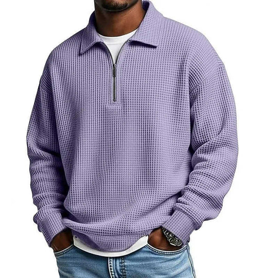 Mens Half-Zip Collared Polo Shirt Top Navy Blue - available style options