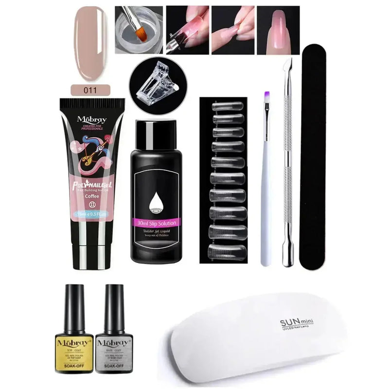 crystal nail extension kit | professional nail art set | acrylic nail forms set | energy saving
