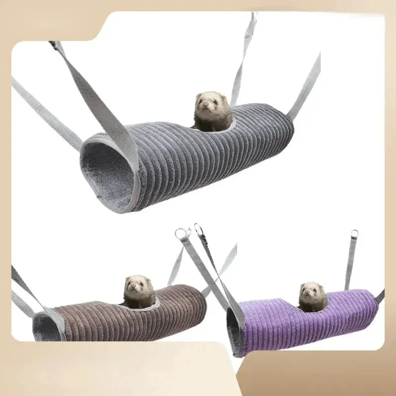 large hamster tunnel hammock | durable ferret hideaway with swing | interactive pet channel for rats | energy saving