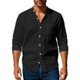 Long Sleeve Stand Collar Shirt With Pockets Casual Men's Clothing Meifu Market