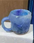 400ml Resin Crystal Coffee Mug - Elegant Mineral Design with Handle - view 23 (pattern: check)
