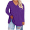 Solid Color Loose Drop Shoulder Sleeve V Neck Long Sleeve Blouse Meifu Market